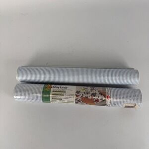 Vintage Duck Brand Self Adhesive Easy Liner BLUE STRIPE CHECK 90s Kitchen Drawer